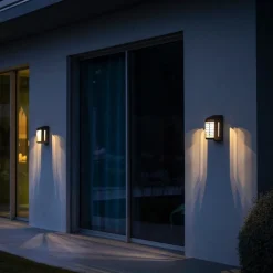 LED-solcellelampe Corner med sensor, grå