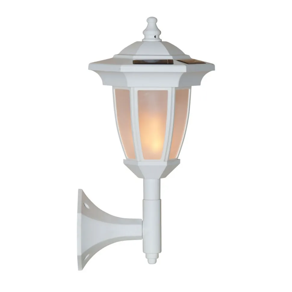 LED-solcellelampe Flame, 4-i-1, hvid