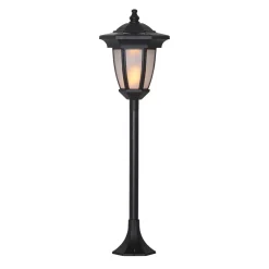 LED-solcellelampe Flame, 4-i-1, sort