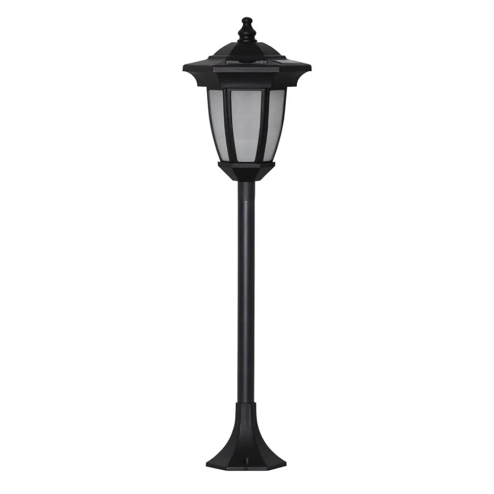 LED-solcellelampe Flame, 4-i-1, sort