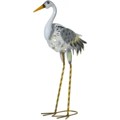 LED-solcellelampe Heron som en hejre figur