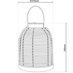 LED-solcellelampe Korbinian, brun, højde 29 cm, IP44, lygte
