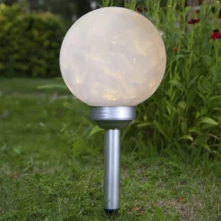 LED-solcellelampe Lunay, roterende lyskilde