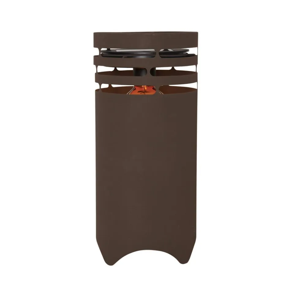 LED-solcellelampe Marron, højde 40 cm, brun, metal, USB-C