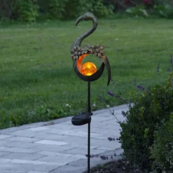 LED-solcellelampe Melilla Fugl i flamingo form