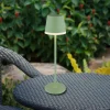 LED-solcellelampe, metal, lysegrøn, højde 41 cm, IP44