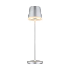 LED-solcellelampe, metal, sølvfarvet, højde 41 cm, IP44