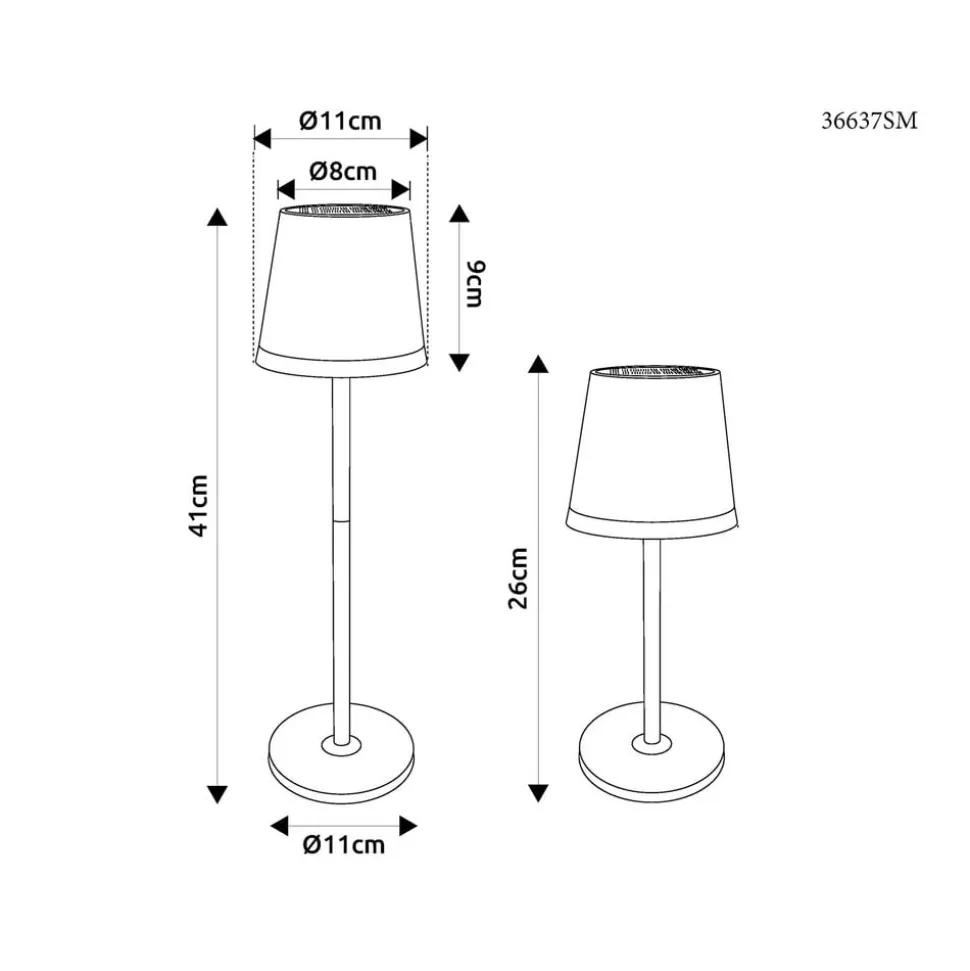 LED-solcellelampe, metal, sølvfarvet, højde 41 cm, IP44