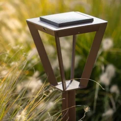 LED-solcellelampe Metro med sensor, corten