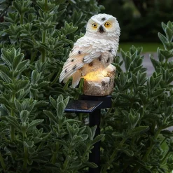 LED-solcellelampe Owl med jordspyd