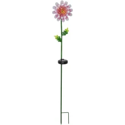 LED-solcellelampe Pink Daisy i blomsterform