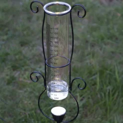 LED-solcellelampe Pluvio med regnmåler