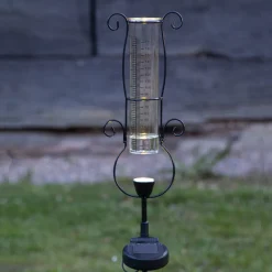 LED-solcellelampe Pluvio med regnmåler