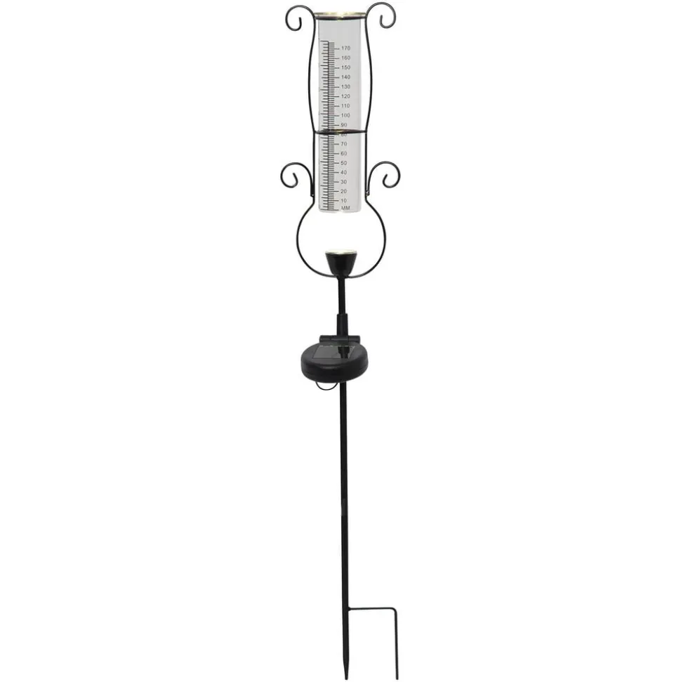 LED-solcellelampe Pluvio med regnmåler
