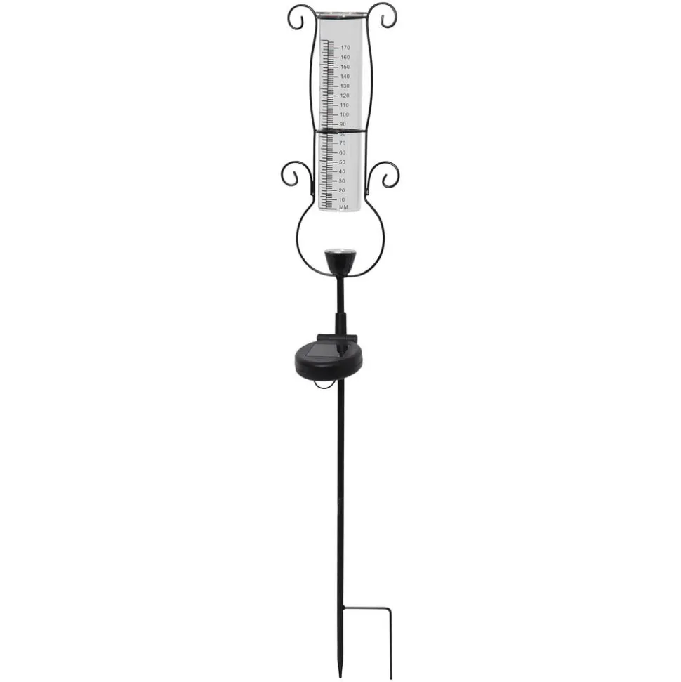 LED-solcellelampe Pluvio med regnmåler