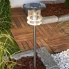 LED-solcellelampe Sumaya, stål, 65 cm høj, jordspyd