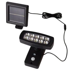 LED-solcellelampe til vægmontering 67423BK-PIR, bevægelsessensor