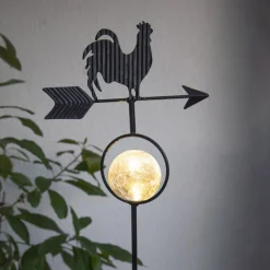 LED-solcellelampe Windy, viser vindretningen