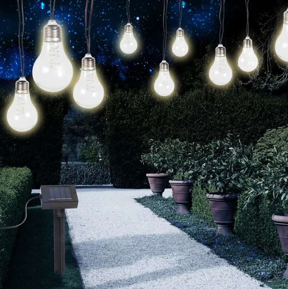 LED-solcelle-lyskæde 33708-10 i metallisk sølv