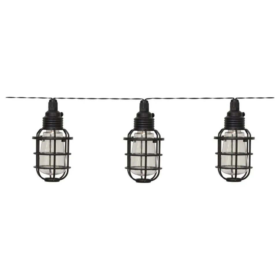 LED-solcellelyskæde Cage, 8 lyskilder
