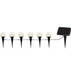 LED-solcellelyskæde combo, 6 lyskilder, IP44, plast
