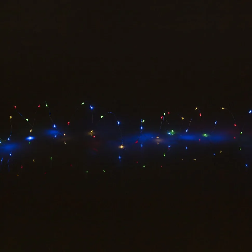 LED-solcellelyskæde Dew Drop, flerfarvet