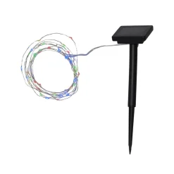 LED-solcellelyskæde Dew Drop, flerfarvet