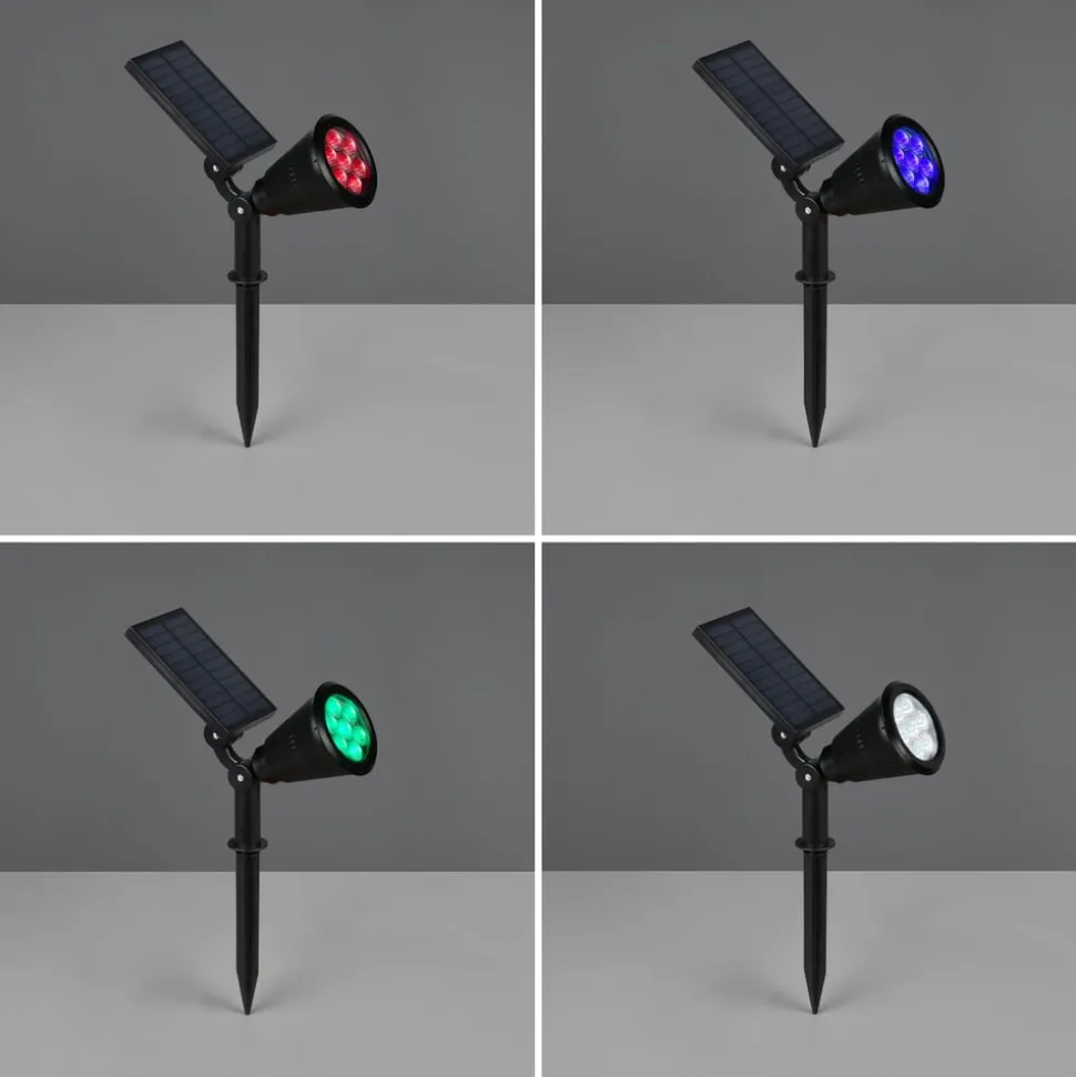 LED-solspotlight Festival, sort mat, RGB, sensor