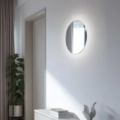 LED-spejl Ring L, Ø 39 cm, glas, varmhvid