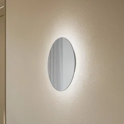 LED-spejl Ring M, Ø 29 cm, glas, varmhvid