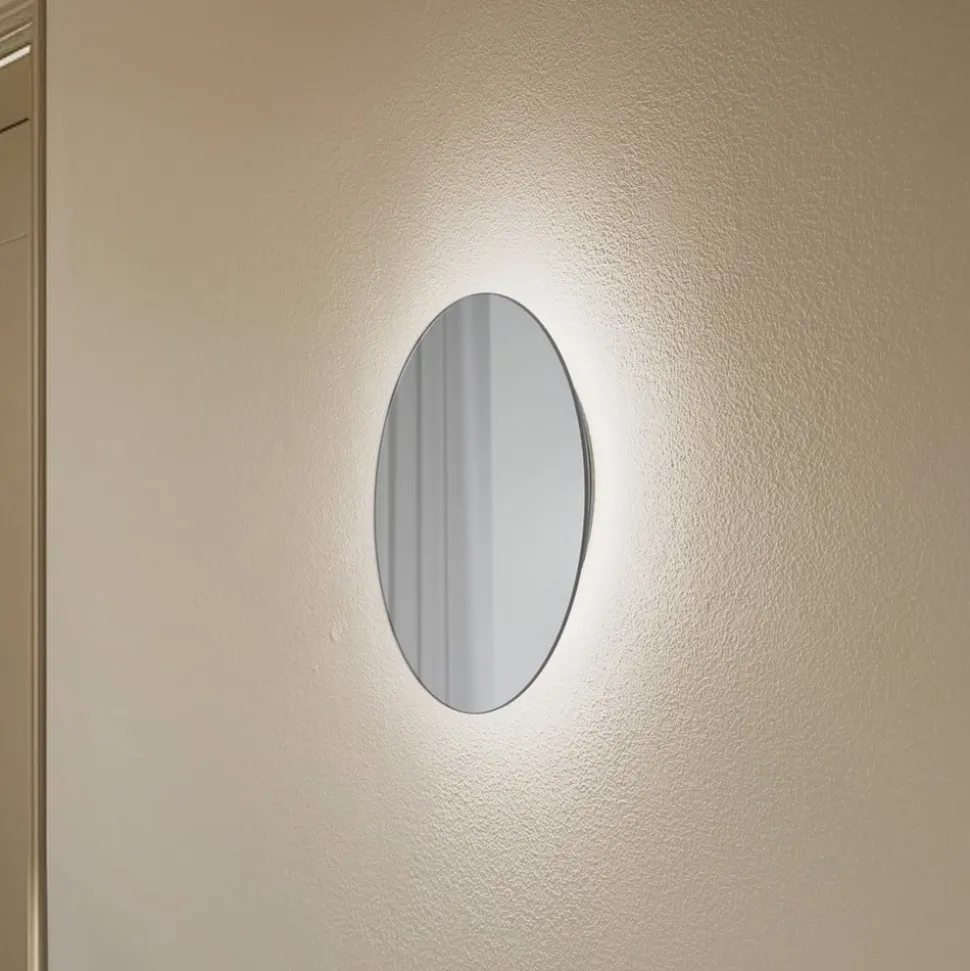 LED-spejl Ring M, Ø 29 cm, glas, varmhvid