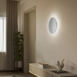 LED-spejl Ring M, Ø 29 cm, glas, varmhvid