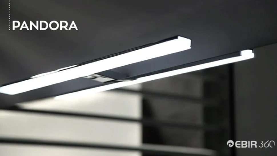LED-spejlbelysning Pandora, krom, bredde 30,8 cm