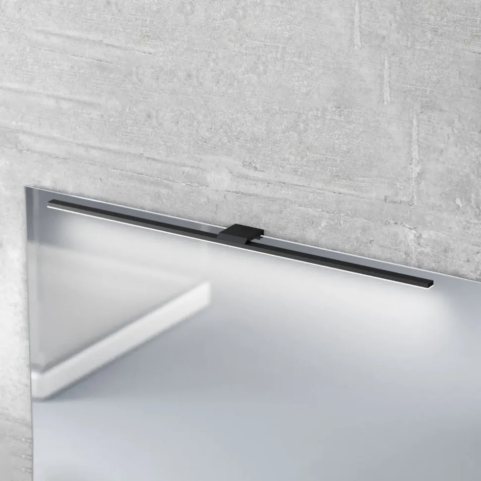 LED-spejlbelysning Triga IP44 sort 80 cm, 3.000K