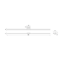 LED-spejlbelysning Triga IP44 sort 80 cm, 3.000K