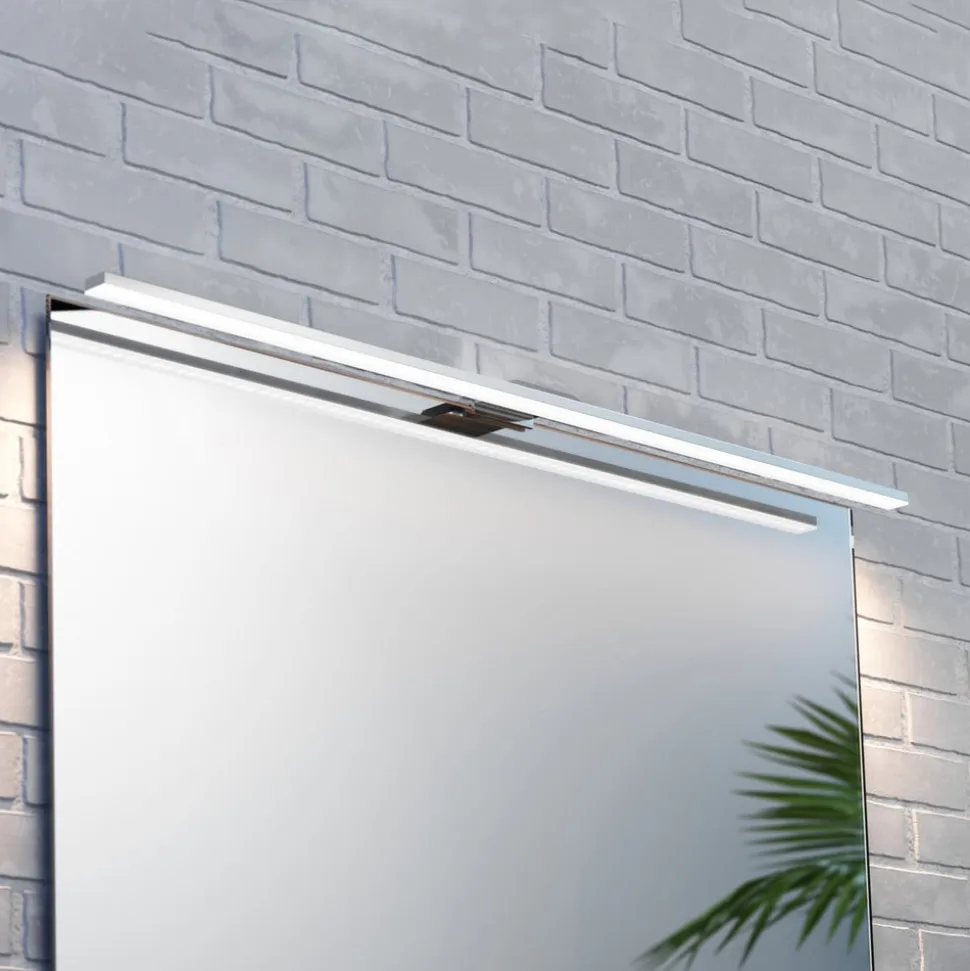 LED-spejlbelysning Triga IP44, krom, 80 cm, 3.000K