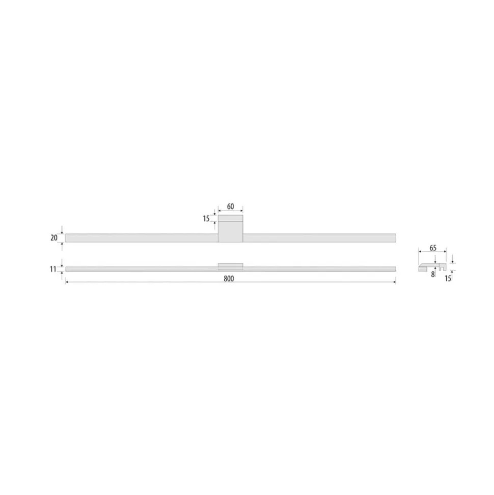 LED-spejlbelysning Triga IP44, krom, 80 cm, 3.000K