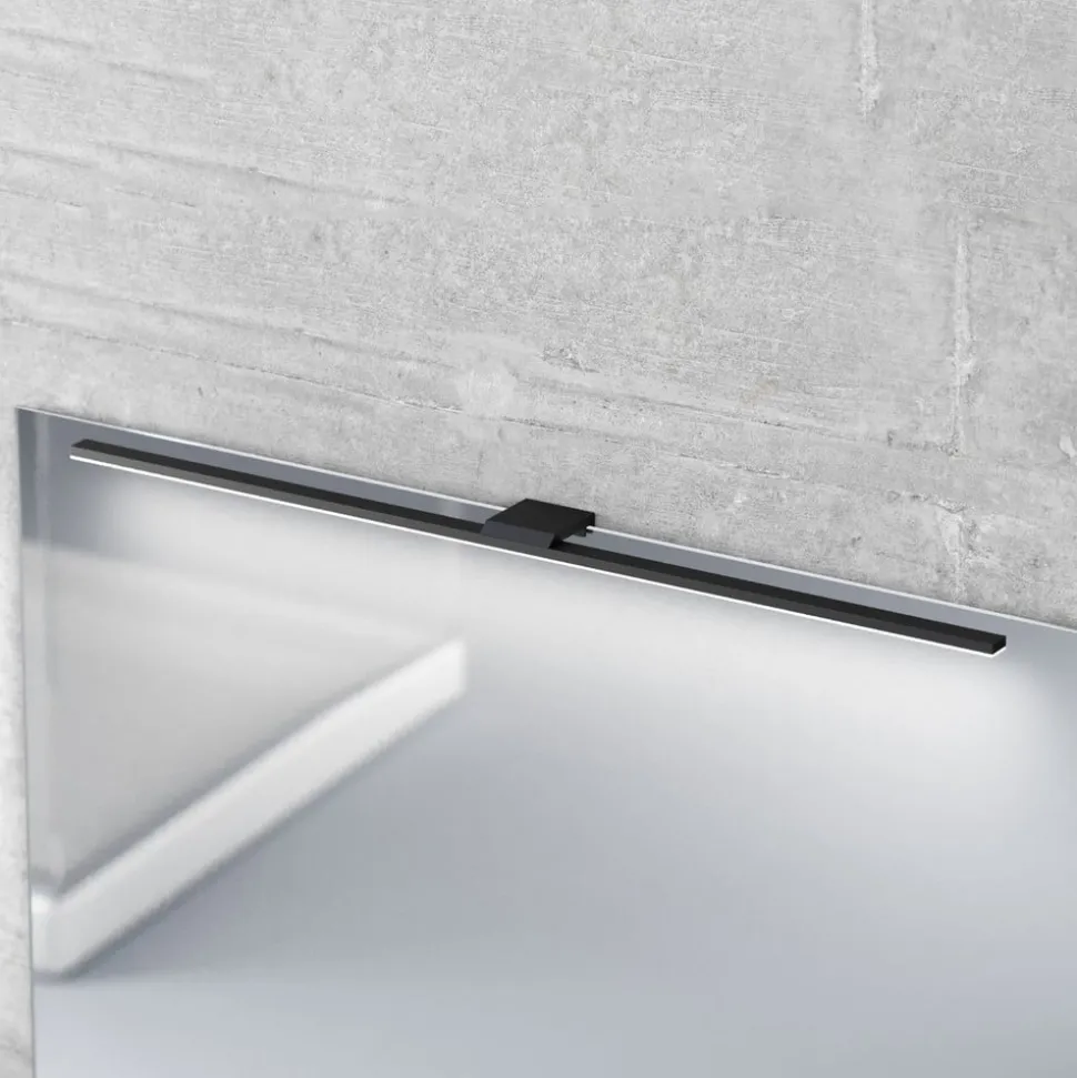 LED-spejlbelysning Triga IP44 sort 80 cm, 4.000K
