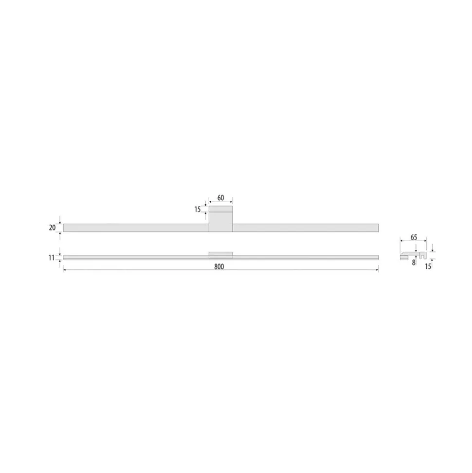 LED-spejlbelysning Triga, IP44, hvid, 80 cm, 3.000K