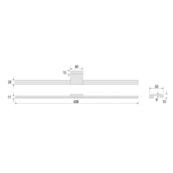 LED-spejlbelysning Triga IP44 sort 60 cm, 3.000K