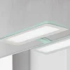 LED-spejllampe Nikita, akvamaring/stålgrå