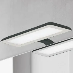 LED-spejllampe Nikita, sort/stålgrå