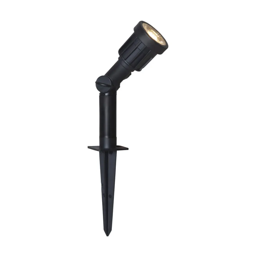 LED-spot med jordspyd 418-92-1, sort plast, drejelig