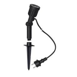 LED-spot med jordspyd 418-92-1, sort plast, drejelig