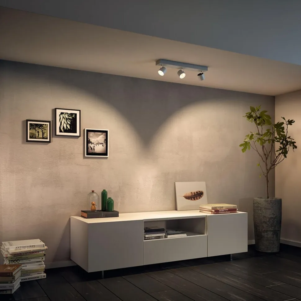 LED-spotten Star med tre lyskilder, WarmGlow, hvid