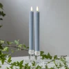 LED-stage Flamme Stripe, blå, 25 cm, voksbatteri sæt med 2 stk