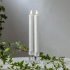 LED-stage Flamme Stripe, hvid, 25 cm, voksbatteri sæt med 2 stk