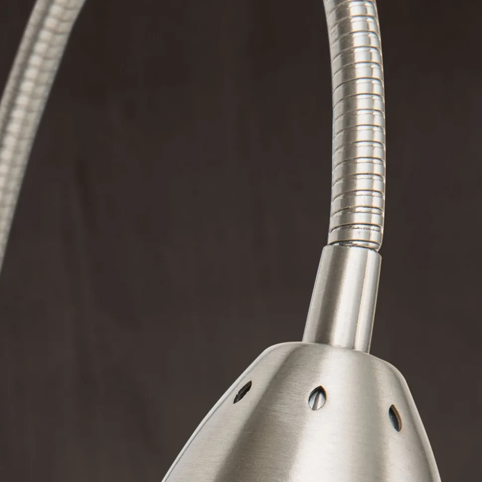 LED-stikkontaktlampe Manvel med kontakt, nikkel