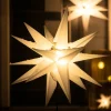 LED-stjerne, ude, med jordspyd, Ø 55 cm, hvid