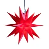 LED-stjerne, ude, 18-takket, Ø 12 cm, batteri, rød